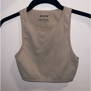 Ribbed high neck crop top